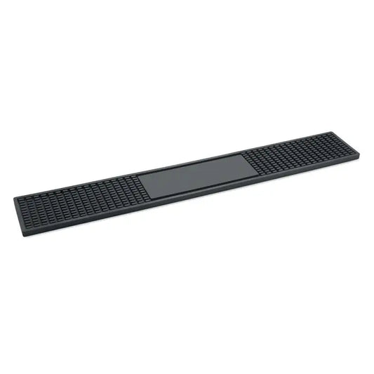 Covoraș de bar negru din cauciuc pvc cu model texturat și panou central neted pentru baruri