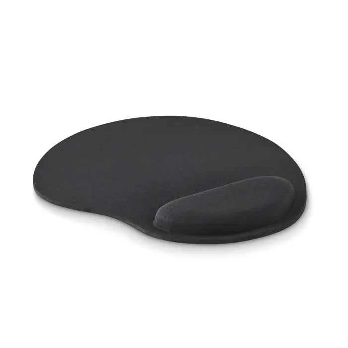 Covoras de mouse ergonomic negru cu suport moale conturat pentru incheietura din material eva