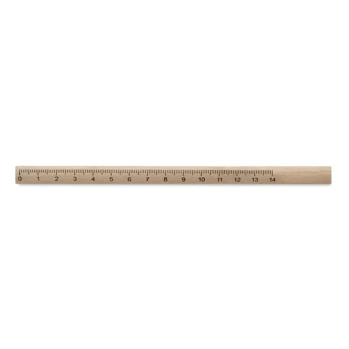 Creion de dulgheri cu rigla din lemn deschis la culoare cu marcaje negre de la 0 la 14 inch