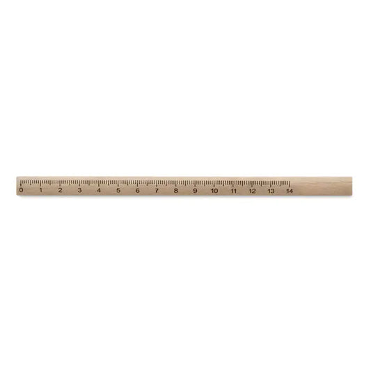 Creion de dulgheri cu rigla din lemn deschis la culoare cu marcaje negre de la 0 la 14 inch