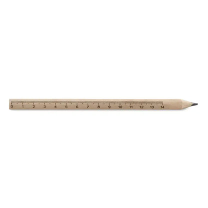 Creion de dulgheri cu rigla din lemn natural cu marcaje negre gravate de la 0 la 14 centimetri