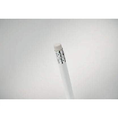 Creion natural cu radiera alb cu ferrula metalica argintie si radiera alba pentru scris si desenat