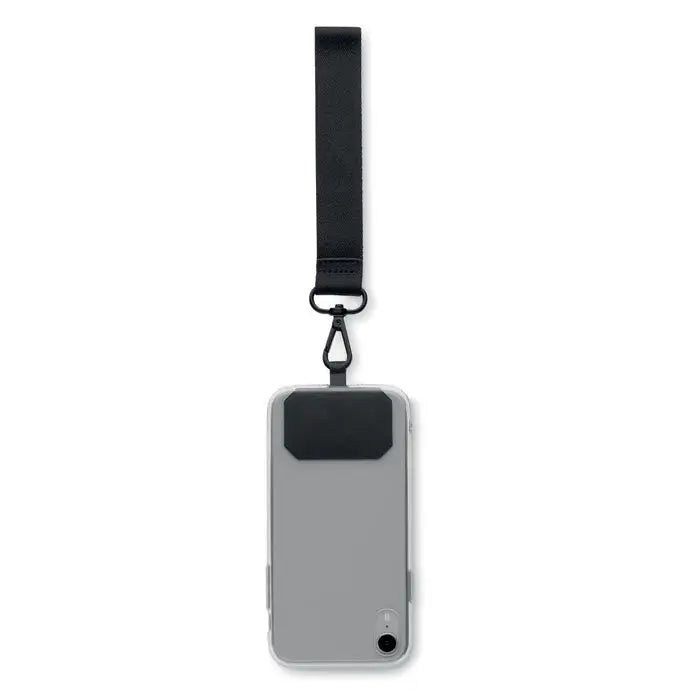 Curea pentru telefon din poliester cu husă transparentă, slot negru pentru card și curea de încheietură asortată