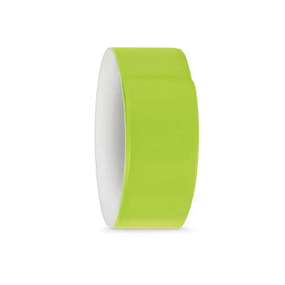 Curea reflectorizanta pentru incheietura mainii cu banda adeziva verde lime mat cu suport alb