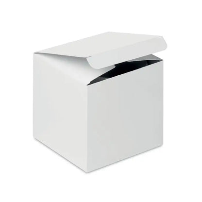 Cutie cadou de sublimare pentru cani din carton alb cu capac articulat usor deschis