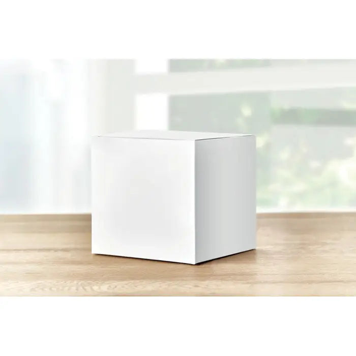 Cutie cadou de sublimare pentru cani cu cutie minimalista cubica alba din carton cu suprafete curate si simple