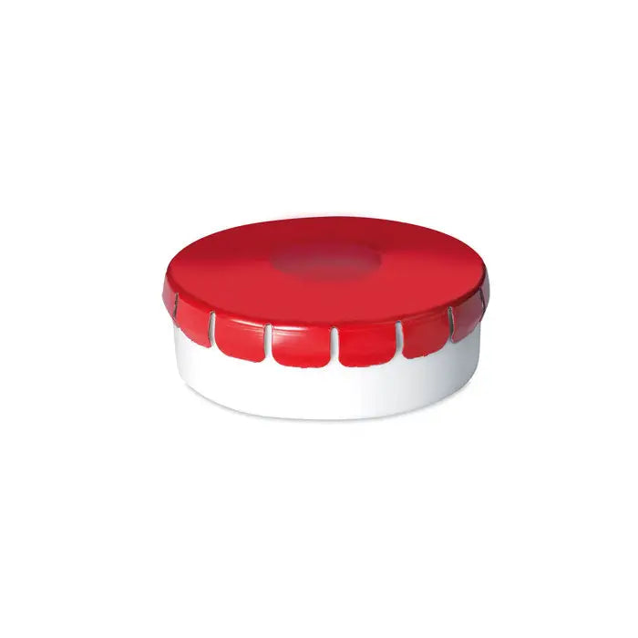Capac rosu si alb lucios pentru cutie de menta fara zahar 12 gr