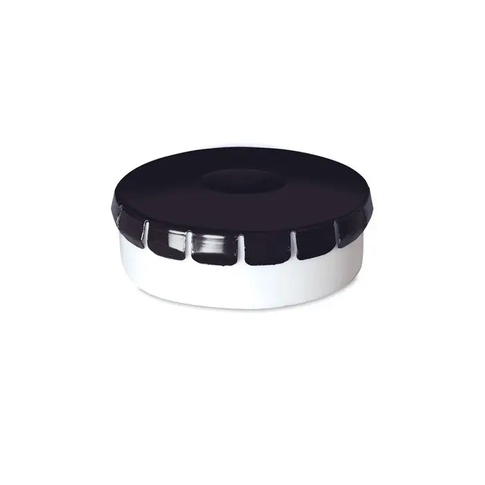 Recipient cilindric alb-negru cu capac negru zimțat cutie de menta fara zahar 12 gr