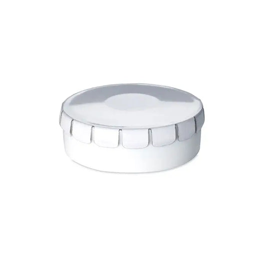 Recipient ceramic alb lucios cu margine zimtata pentru pasta de dinti cutie de menta fara zahar 12 gr