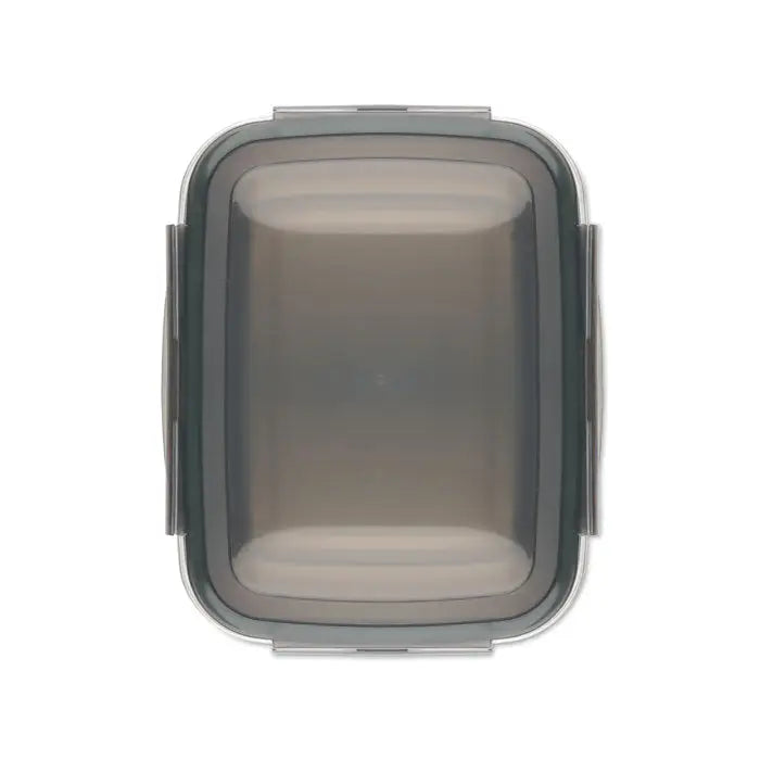 Cutie de pranz 1500 ml recipient dreptunghiular din plastic gri cu capac clar si clipsuri laterale pentru etansare