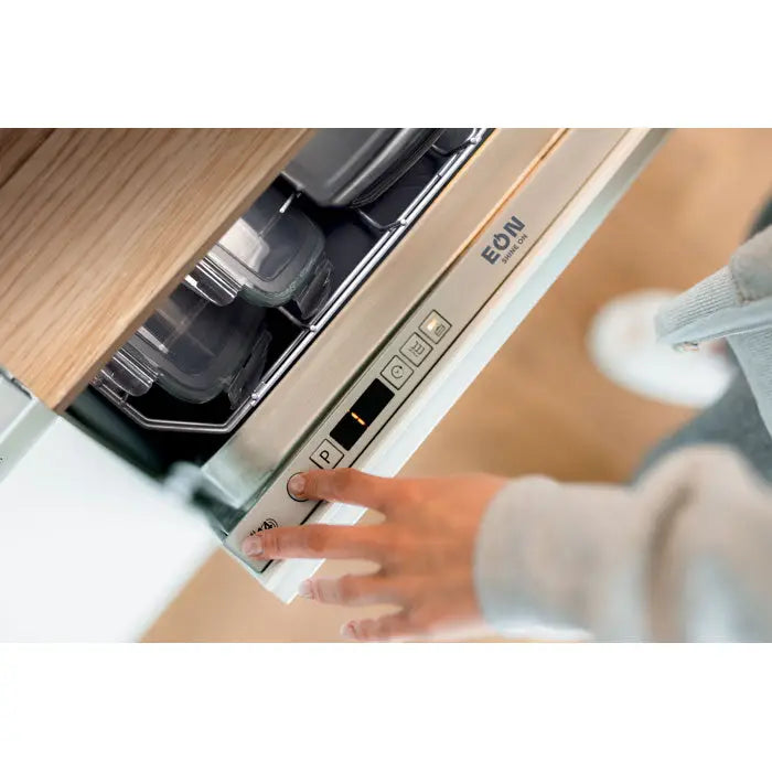 Cutie de pranz 850 ml cuv dishwasher din otel inoxidabil lucios cu panou modern si recipiente transparente din sticla
