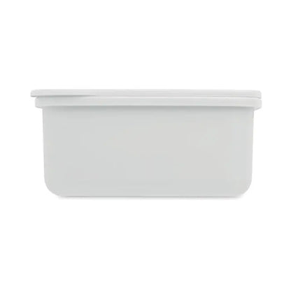 Cutie de pranz cu tacamuri din plastic alb dreptunghiular cu capac asortat pentru depozitare alimente