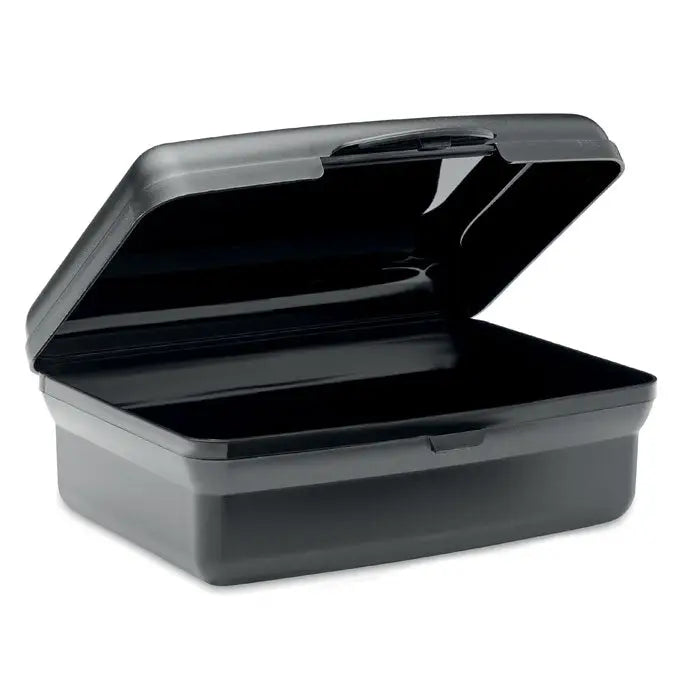 Cutie de pranz din pp neagra 800ml cu capac rabatabil si compartimente interioare pentru organizare