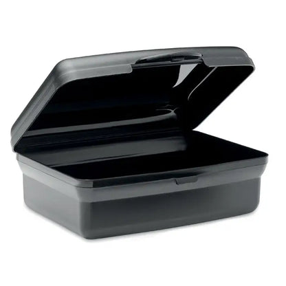 Cutie de pranz din pp neagra 800ml cu capac rabatabil si compartimente interioare pentru organizare