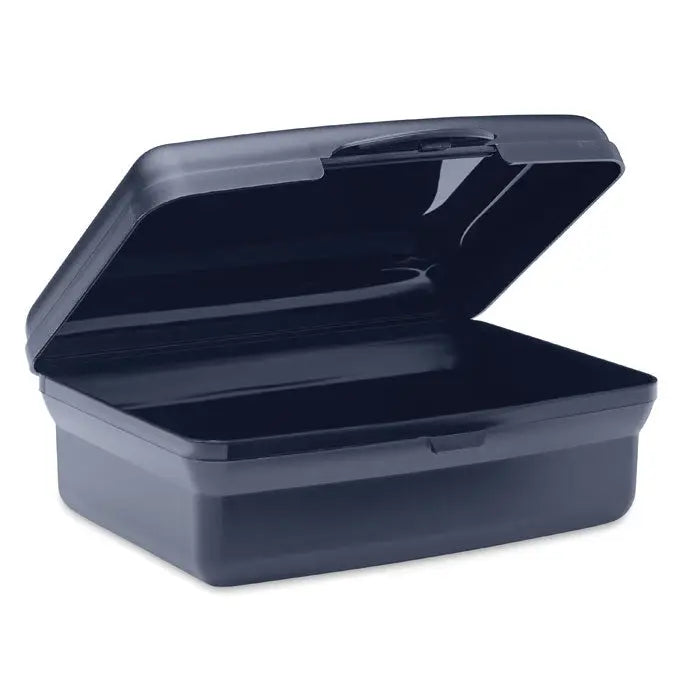 Cutie de pranz neagra din pp de 800ml cu capac flexibil si maner integrat pentru depozitare usoara
