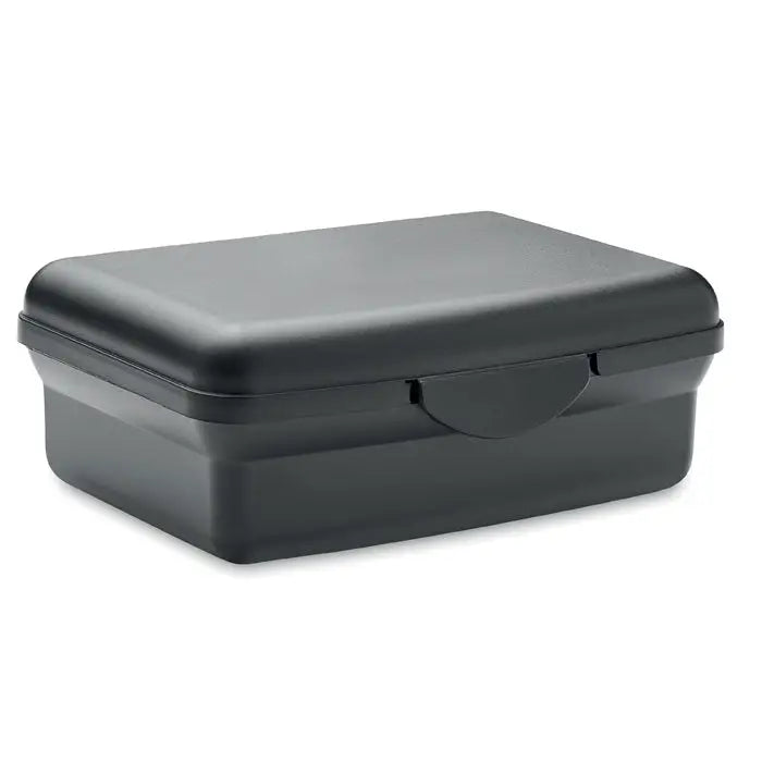 Cutie de pranz neagra din plastic pp 800ml cu capac rabatabil si maner integrat pentru transport facil