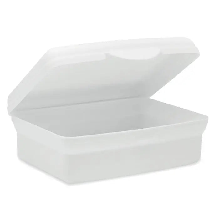 Cutie de pranz albă din plastic pp cu capac rabatabil și capacitate de 800ml