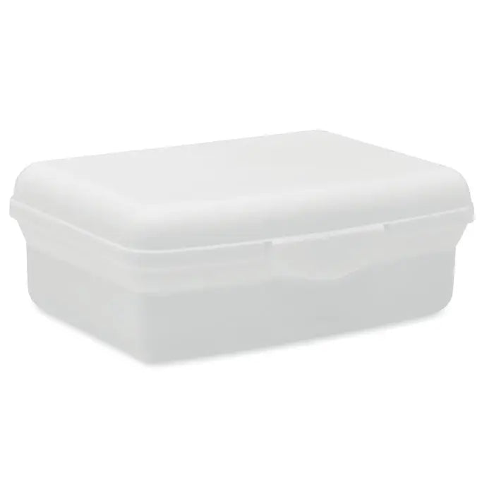 Cutie de pranz din pp 800ml din plastic alb translucid cu capac articulat pentru depozitarea alimentelor