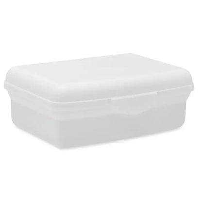 Cutie de pranz din pp 800ml din plastic alb translucid cu capac articulat pentru depozitarea alimentelor