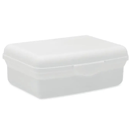 Cutie de pranz din pp 800ml din plastic alb translucid cu capac articulat pentru depozitarea alimentelor