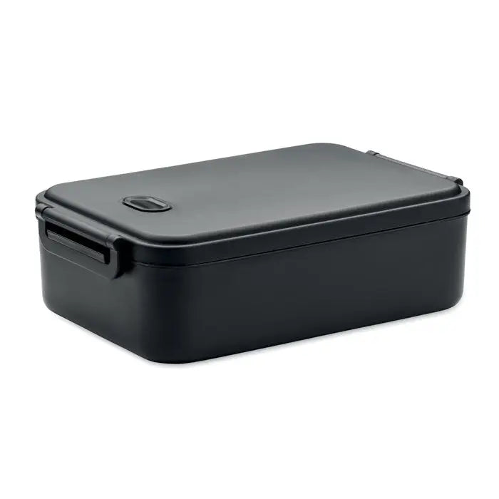 Cutie de pranz pp negru dreptunghiular cu finisaj mat si capac cu inchidere tip clic, capacitate 2200 ml
