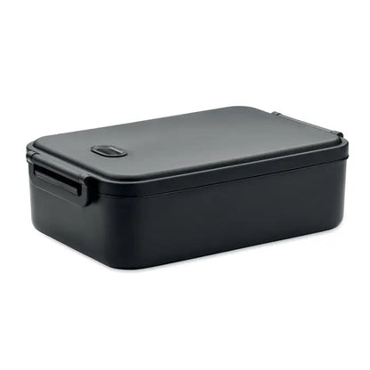 Cutie de pranz pp negru dreptunghiular cu finisaj mat si capac cu inchidere tip clic, capacitate 2200 ml