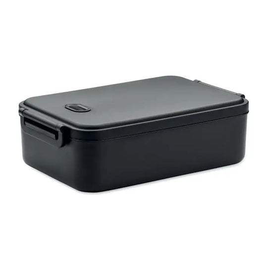 Cutie de pranz pp negru dreptunghiular cu finisaj mat si capac cu inchidere tip clic, capacitate 2200 ml