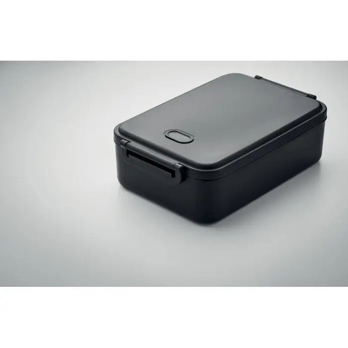 Cutie de pranz pp 2200 ml bento negru dreptunghiular cu finisaj mat si capac cu inchidere si maner oval