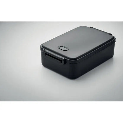 Cutie de pranz pp 2200 ml bento negru dreptunghiular cu finisaj mat si capac cu inchidere si maner oval