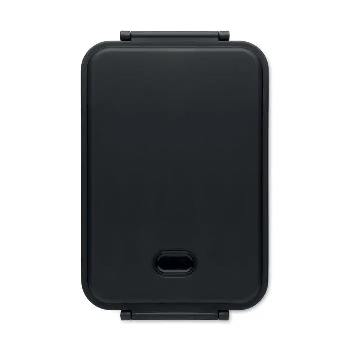 Cutie de pranz pp 2200 ml neagra dreptunghiulara din plastic cu capac mat si inchidere prin clipsare