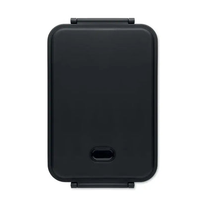 Cutie de pranz pp 2200 ml neagra dreptunghiulara din plastic cu capac mat si inchidere prin clipsare