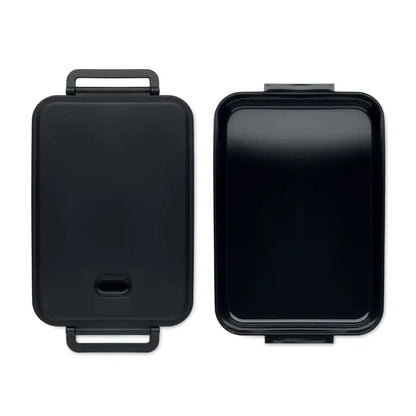 Cutie de pranz pp 2200 ml neagra cu finisaj lucios si manere integrate sus si jos din plastic pentru depozitare alimente