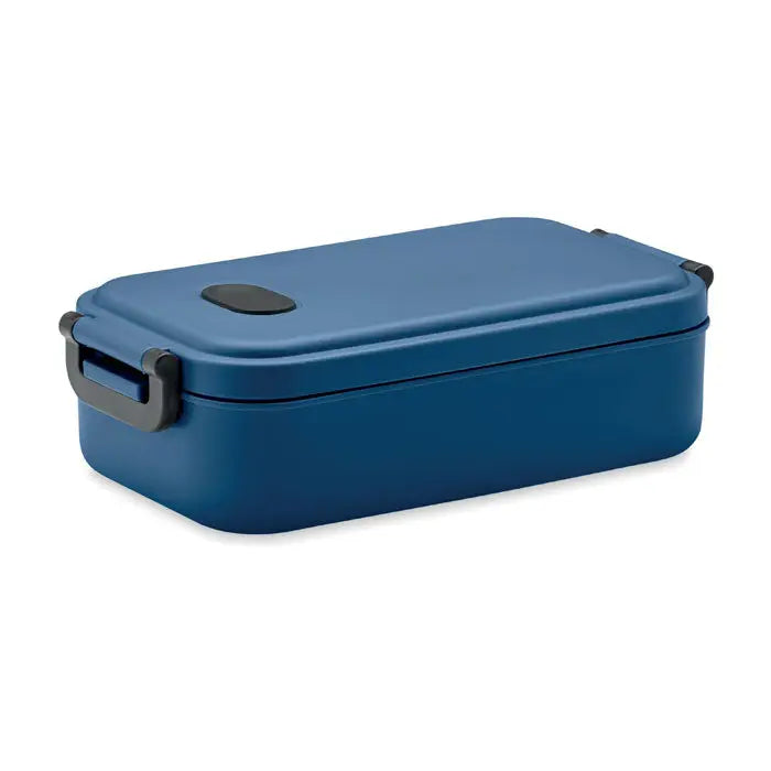 Cutie de pranz albastra dreptunghiulara din pp 800 ml cu capac negru si maner pentru transport facil