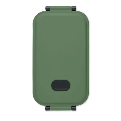Cutie de pranz olive verde 800 ml din pp cu clapete negre si maner central negru ideal pentru alimente