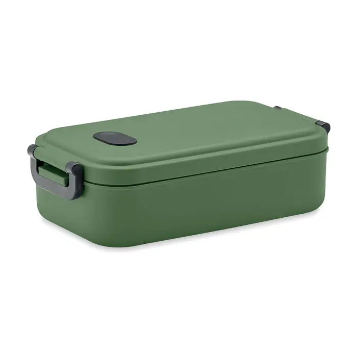 Cutie de pranz pp 800 ml olive verde dreptunghiulara cu maner si clips negru din plastic