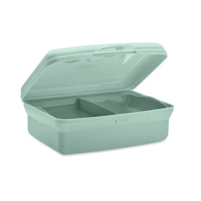 Cutie de pranz pp pentru copii din plastic mint deschis cu capac articulat si compartiment intern divisori