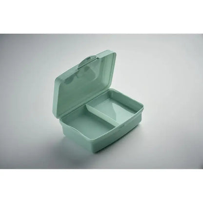 Cutie de pranz pp pentru copii verde deschis cu capac rabatabil si doua compartimente interioare din plastic