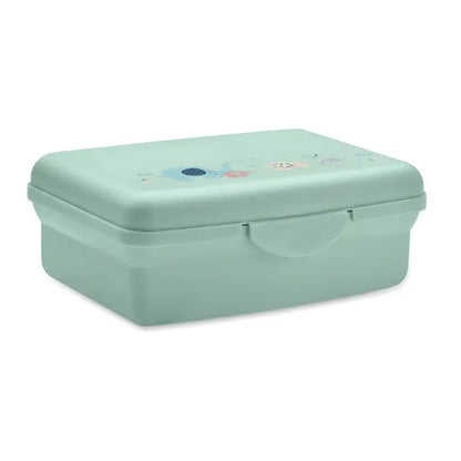 Cutie de pranz pp pentru copii mint verde cu design cartoon pe capac din plastic ideal pentru scoala
