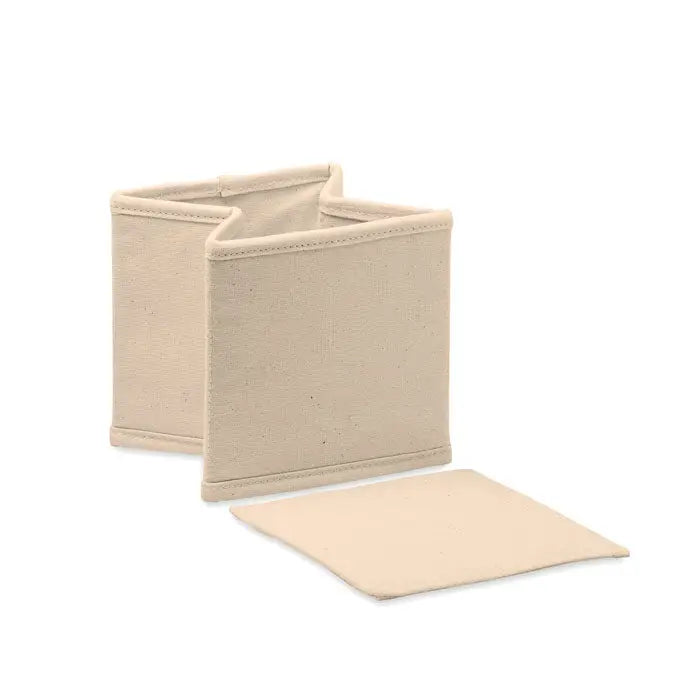 Cutie mica de depozitare din pânză bej cu capac asortat 220 gr/m² pentru organizare eficientă