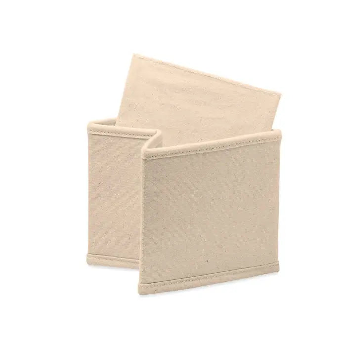 Portofel din pânză bej cutie mica de depozitare 220 gr/m² cu design simplu și margini cusute îngrijit