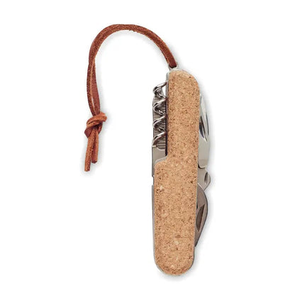 Cutit de buzunar cu mai multe instrumente cu mâner din plută naturală și lame din oțel inoxidabil