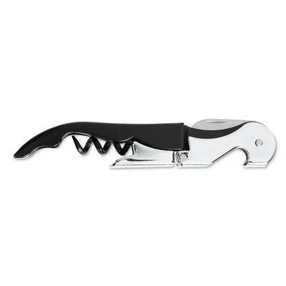 Cutit multifunctional pentru ospatari negru si argintiu cu maner ergonomic slefuit pentru utilizare confortabila
