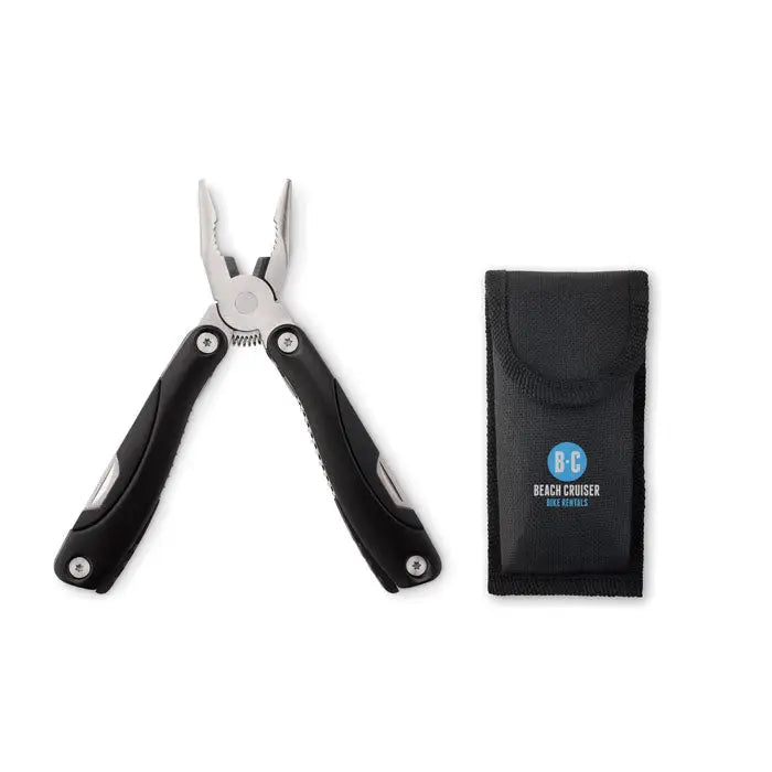 Cutit multifunctional pliabil black and silver multi-tool pliers with textured grip and branded black carrying case
