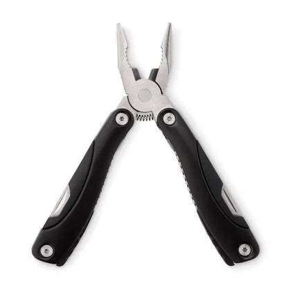 Cutit multifunctional pliabil clesti multiunealta negri si argintii cu design ergonomic si finisaj metalic