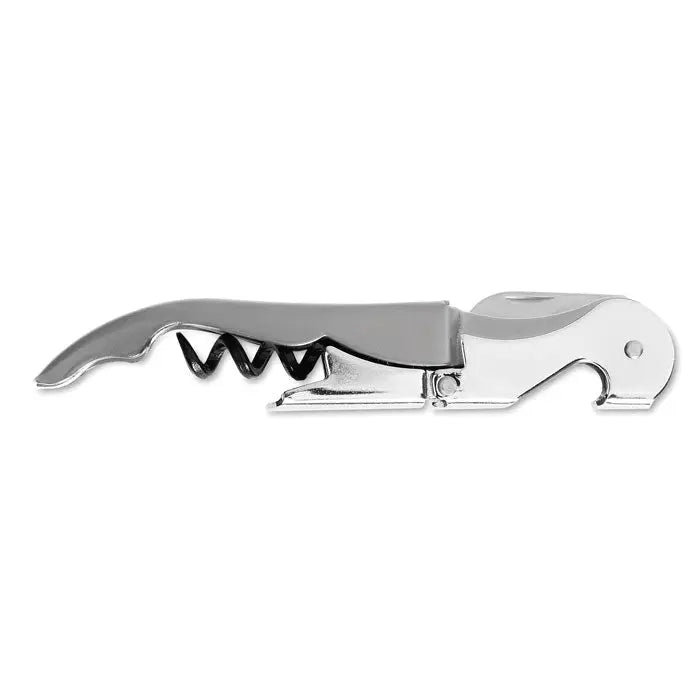 Corkscrew shiny silver with black spiral worm and modern design for Cutitul ospatarului product