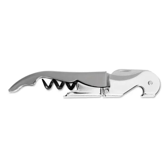Corkscrew shiny silver with black spiral worm and modern design for Cutitul ospatarului product
