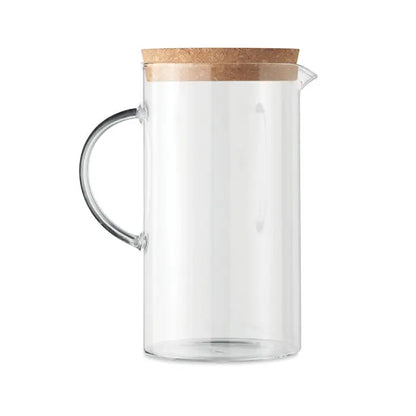 Decantor din sticla borosilicata 1l cu capac natural de pluta si maner curbat transparent
