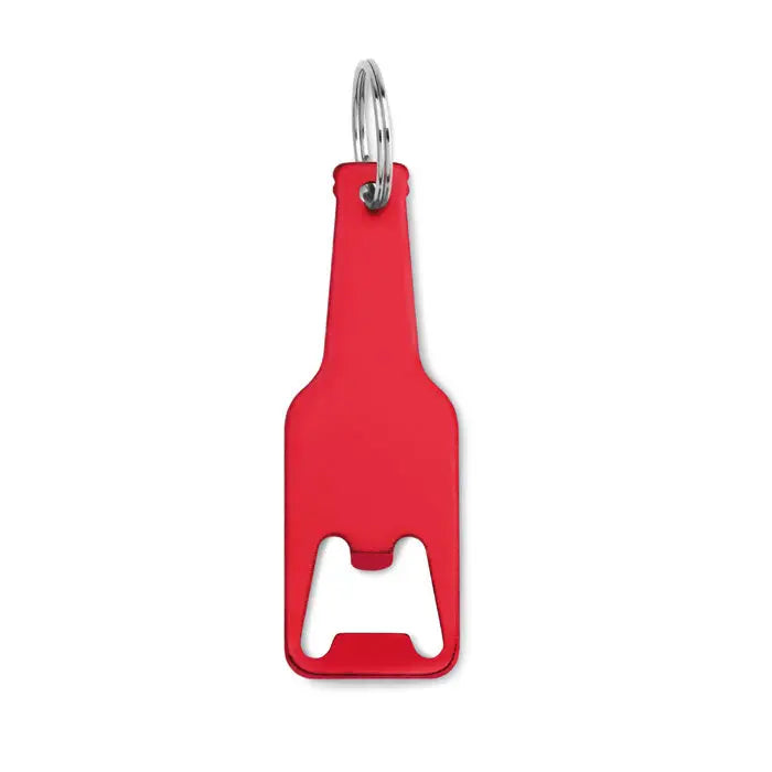 Deschidetor de sticle din aluminiu rosu in forma de sticla cu opener incorporat