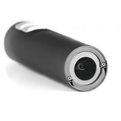 Deschidetor de sticle electric negru si argintiu cu design cilindric elegant si functionare electrica profesionala