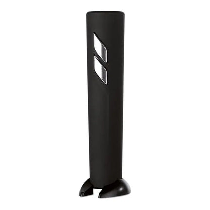 Deschidetor de sticle electric negru cu design modern si doua accente argintii diamantate pe lateral